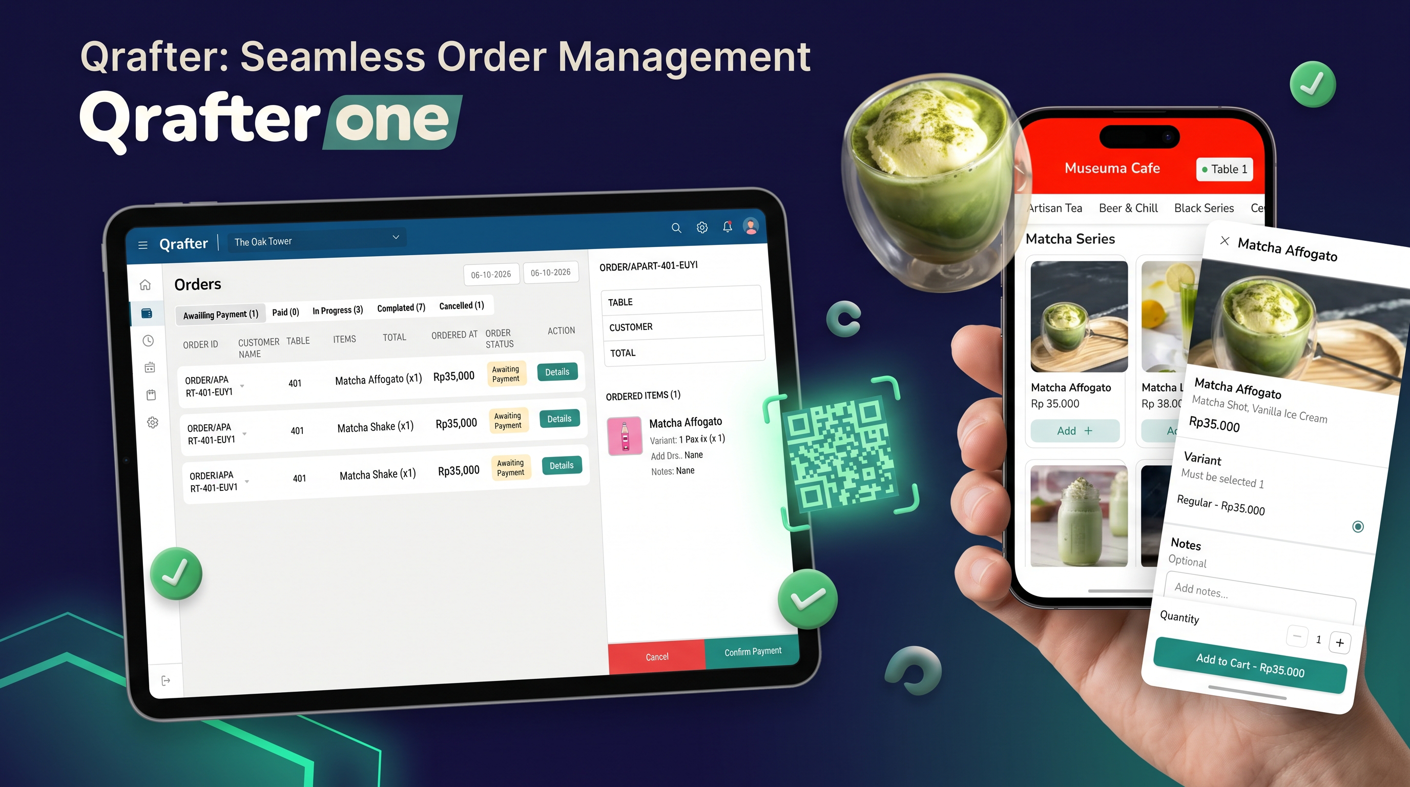 Qrafter ordering screens
